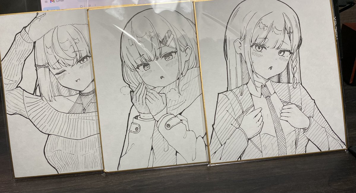 色紙の準備ができた!
セリスちゃん姉妹と冬の白珠コンビがスペースでお待ちしてます☺️ 