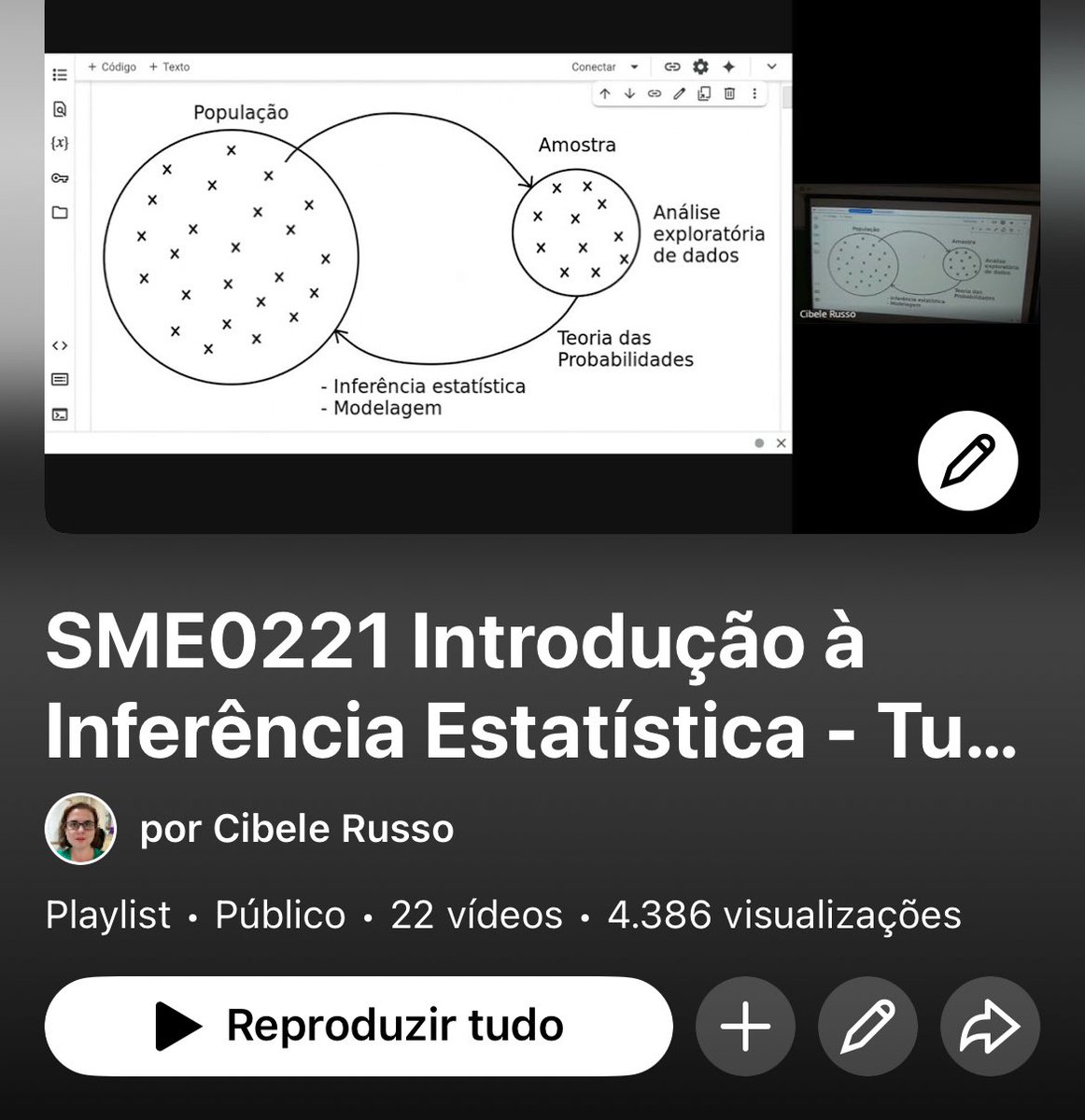 cibelerusso's tweet image. Sou a Cibele Russo, Profa. Doutora na USP. Tenho um canal de aulas de Estatística e Ciência de Dados no YouTube, youtube.com/@cibelerussousp em temas como Inferência Estatística, Modelagem Estatística, Aprendizado de Máquina Supervisionado e Não-Supervisionado, Visualização e…