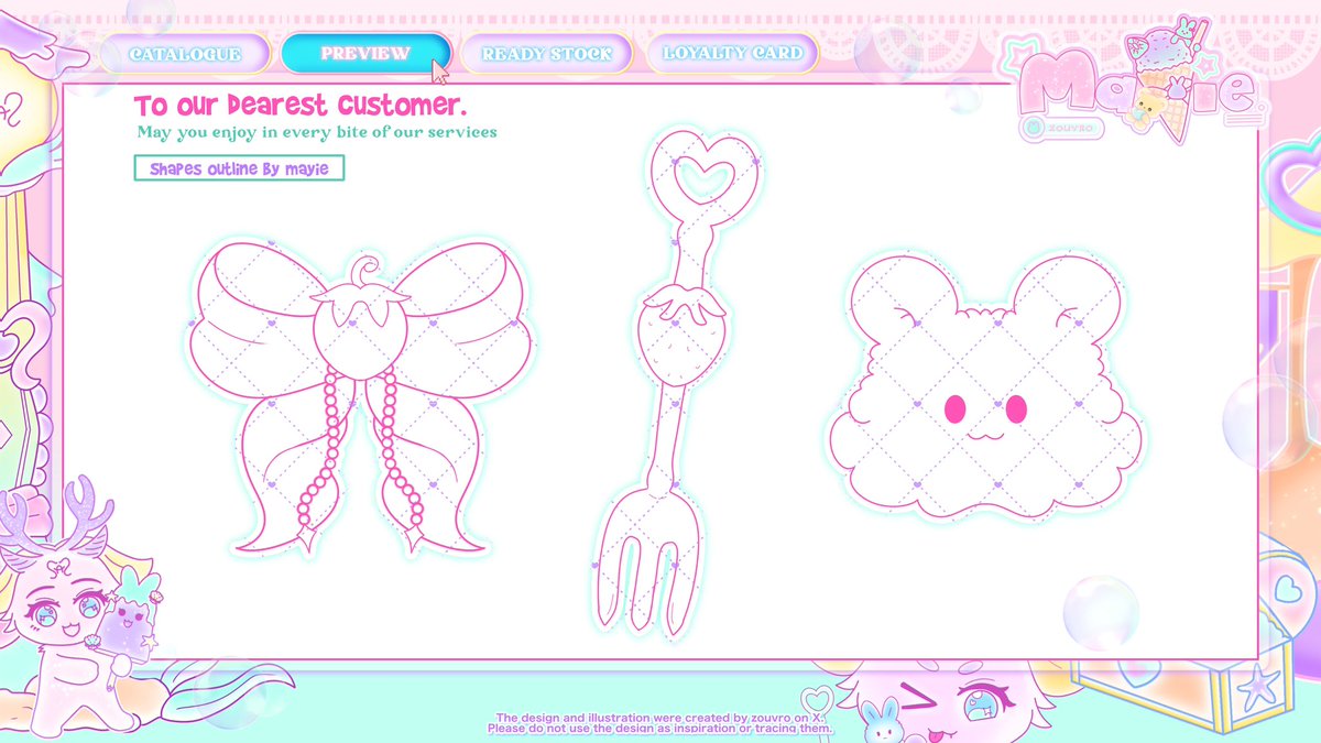 zouvro's tweet image. Repost please?

Hello, darling! Mayie bawa shapes outline ready yang bisa diorder via DM / tele 💖 Temanya itu strawberry yaa~

Untuk price dan detail lainnya bisa cek di ALT! #zonauang