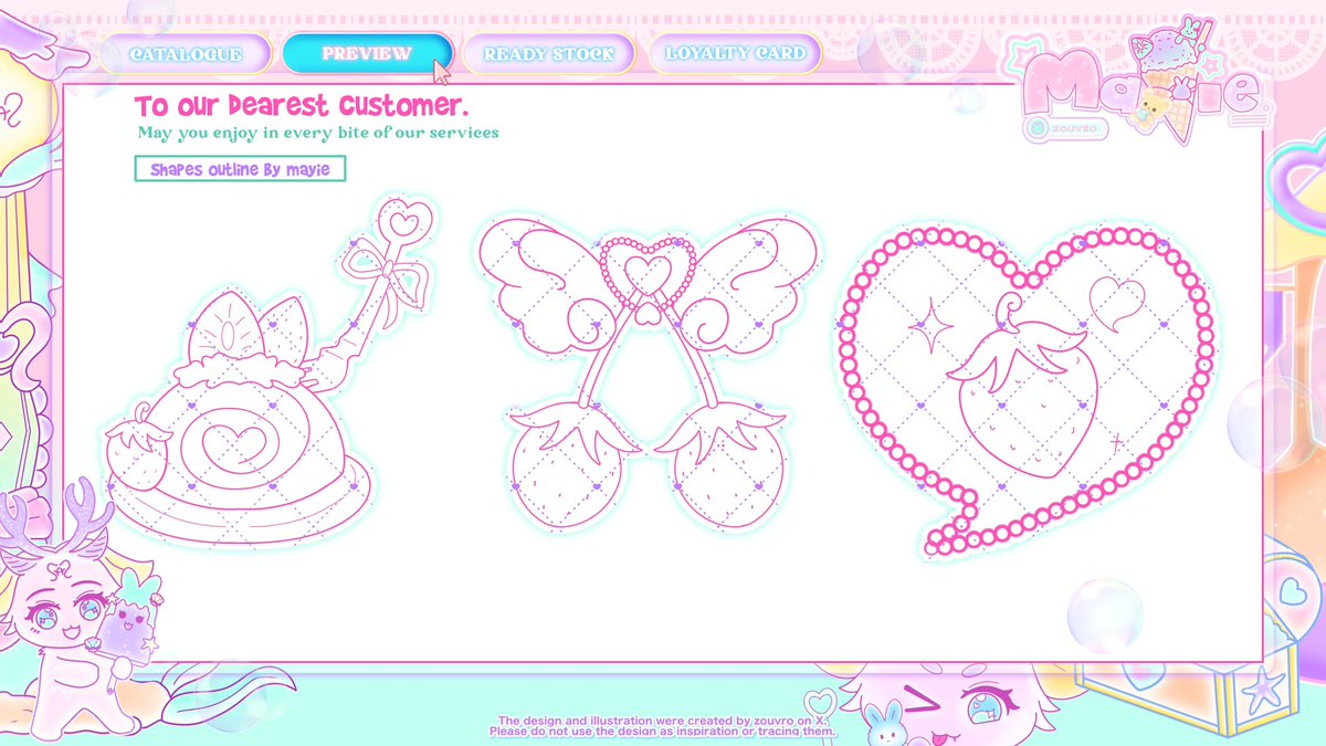 zouvro's tweet image. Repost please?

Hello, darling! Mayie bawa shapes outline ready yang bisa diorder via DM / tele 💖 Temanya itu strawberry yaa~

Untuk price dan detail lainnya bisa cek di ALT! #zonauang