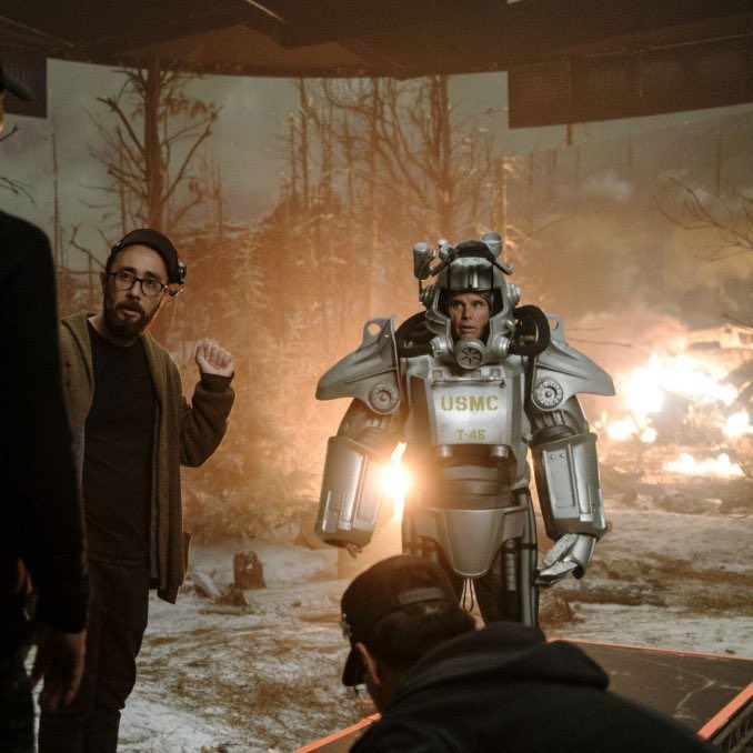 FilmsFallout's tweet photo. I can’t wait to see this flashback scene in season 2 of Fallout.

Awesome behind the scenes photo https://t.co/e7R2gMqaoR