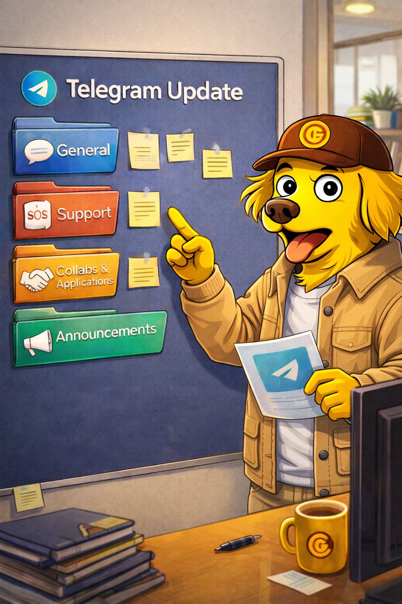 GoldiecoinX's tweet photo. We’ve reorganized our TG to keep things clean & efficient 🗂️
💬 General
🆘 Support
🤝 Collabs & Applications
📢 Announcements
✅ Easier help
✅ Cleaner chat
✅ No missed updates
💰 Rewards unchanged.
⏰ Distributions every Sunday 20:00 UTC
Let’s keep building 🚀
#GOLDI #CommunityFirst #Omnichain