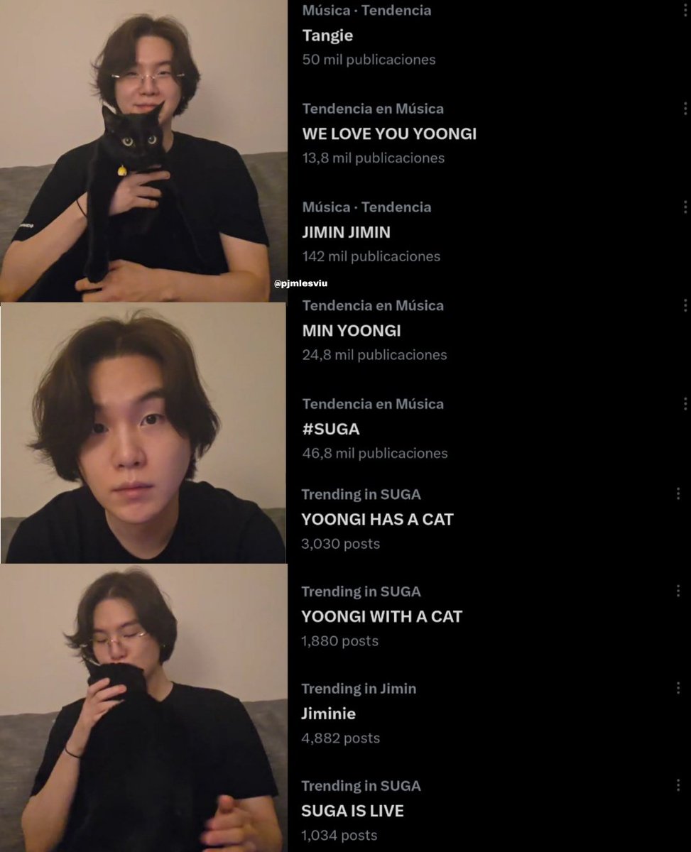 pjmIesviu's tweet photo. Las tendencias apoderándose automáticamente después del live de Yoongi, TODOS ESPERAMOS POR ESTE GRAN MOMENTO 😭💜🫂 

YOONGI CAME HOME
WE LOVE YOU YOONGI 
THANK YOU YOONGI
THANK YOU SUGA https://t.co/Au47hr3RM9