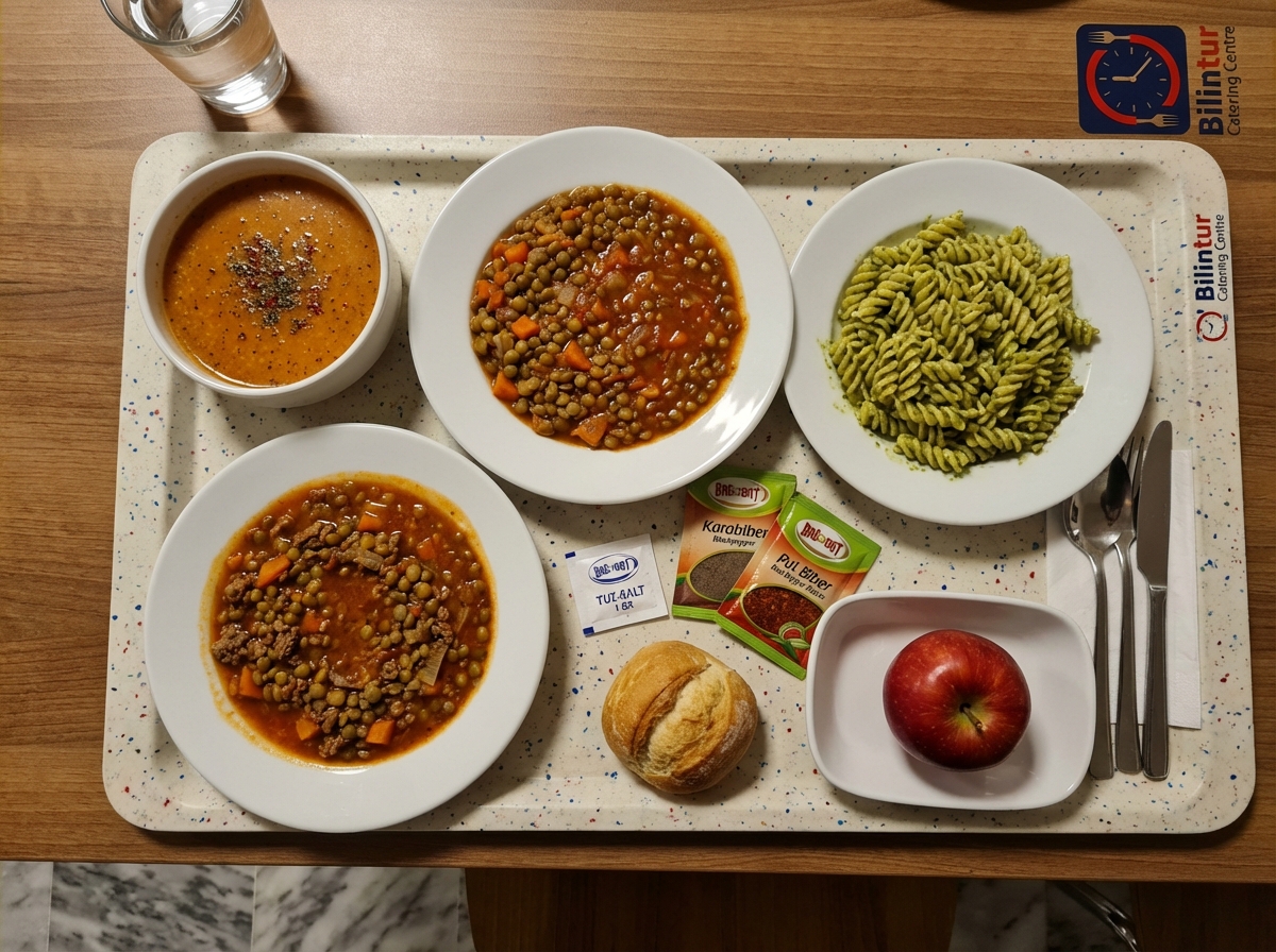 28 Aralık 2025 Pazar BİLKENT YEMEK LİSTESİ 🌙 AKŞAM YEMEĞİ • Tarhana Çorba  • Kıymalı Yeşil Mercimek • Yeşil Mercimek (Vegan) • Pesto Soslu Makarna •  Elma #Bilkent #Yemekhane #İyiAkşamlar, image size:1200x896