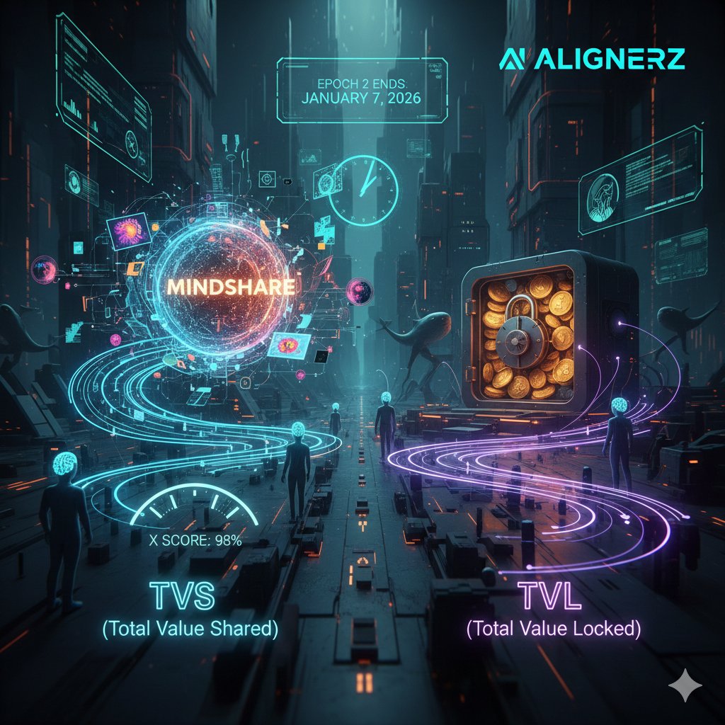 gQuack g26 

TVL is for whales who like watching paint dry.
 Real power lies in TVS Total Value Shared. AlignerZ prioritizes Mindshare over dormant capital because social velocity creates actual markets.

If your content isn't moving the needle, you’re just noise in a sea of