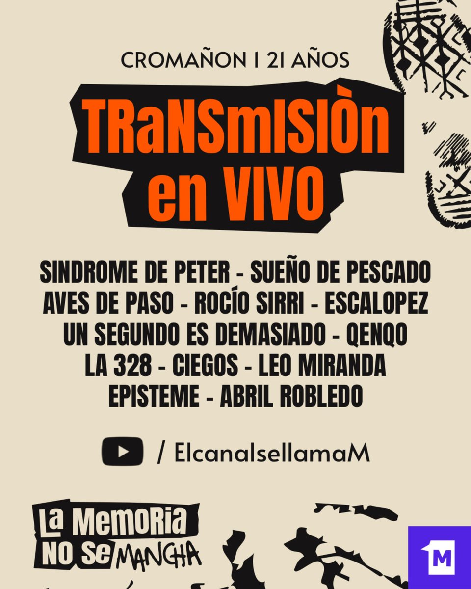 Esta tarde, seguí en vivo el festival homenaje a 21 años de la masacre de Cromañón.

Transmitimos desde Tapiales. Con la conducción de nuestros amigos de #Efecto2000 📼

Miralo por /elcanalsellamam en YouTube 📡