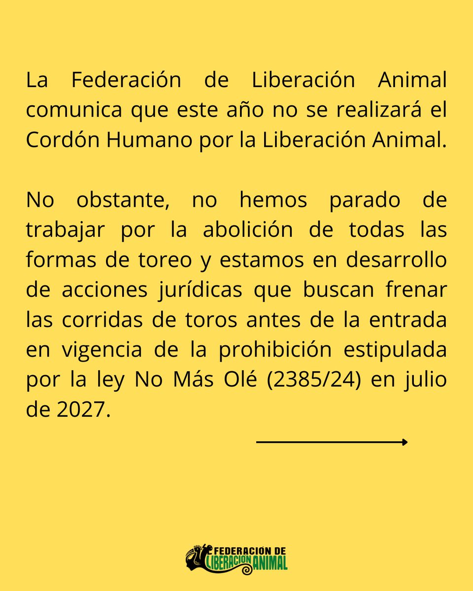 fdlanimal's tweet image. Comunicado
#CordónHumanoPorLaLiberación