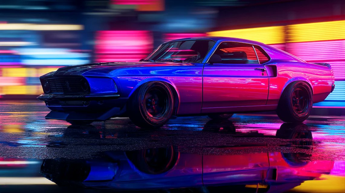 Neon streak car sample