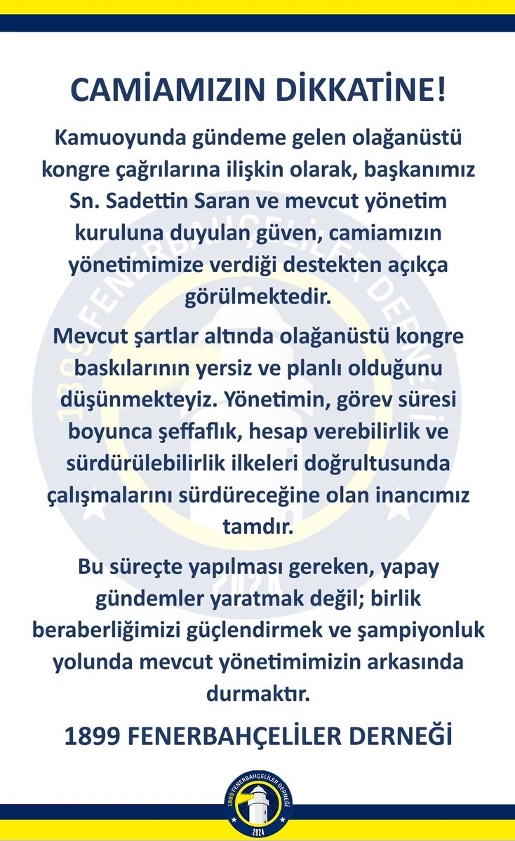 CAMİAMIZIN DİKKATİNE!

Başkanımıza ve Yönetim Kuruluna Güveniyoruz.