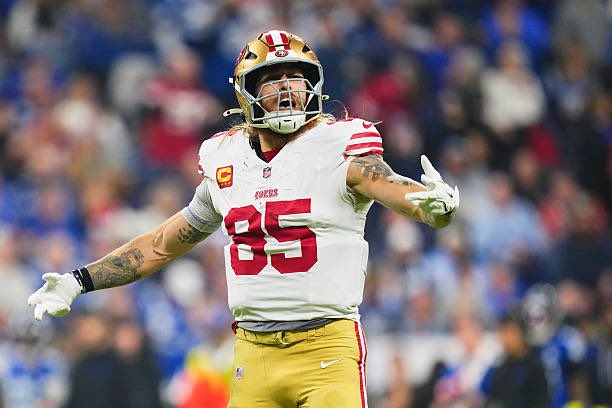 AdamSchefter's tweet image. 49ers TE George Kittle, listed as questionable for Sunday night due to a sprained ankle that prevented him from practicing last week, is “highly unlikely” to play vs. the Bears, per source.