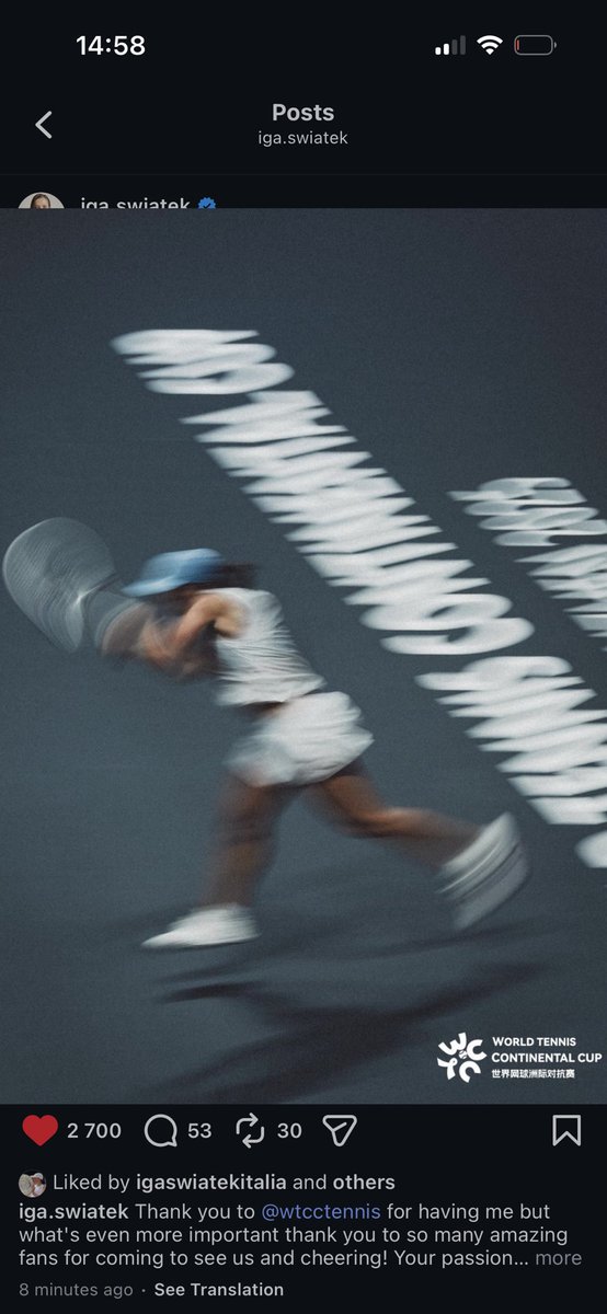 IgaUpdates_'s tweet image. Iga on IG:

,,Thank you to wtcctennis for having me but what's even more important thank you to so many amazing fans for coming to see us and cheering! Your passion and energy are incredible!😇💛

Next stop⏩️🌏🐨

#ontothenextone “