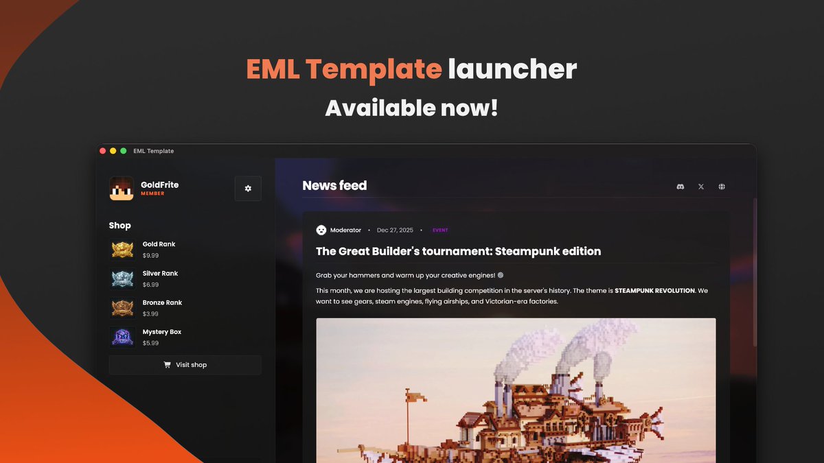 Electron Minecraft Launcher tweet media