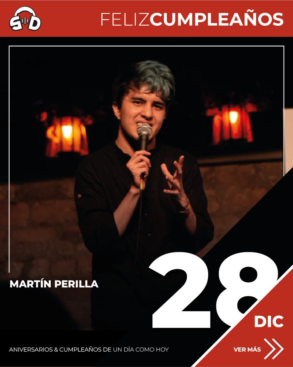 SoundDatos's tweet image. #SoundDatos · Diciembre 28 | Feliz Cumpleaños:
· Nicolás Correa ( @Los_Fumadores)
· @martinperilla 
---
Click en el link para ver más: instagram.com/p/DSz04eggCO5/…