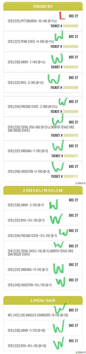 WHAT A SATURDAY!

Went 7-1 on CFB straight bets (at 70% win% for bowl season now), Henry live ladders (yards &amp; TDs), 5 +200 parlays, +800 7 Pt. Teaser, 10 Pt. Teaser, +800 &amp; +700 parlays as well.

Click the link to join the fun! <a href="/JBigsDFS/">JBigs | Jason 💎</a> <a href="/bigsbettingteam/">JBigs Betting Team</a>

dubclub.win/af/afl-wwb2b/