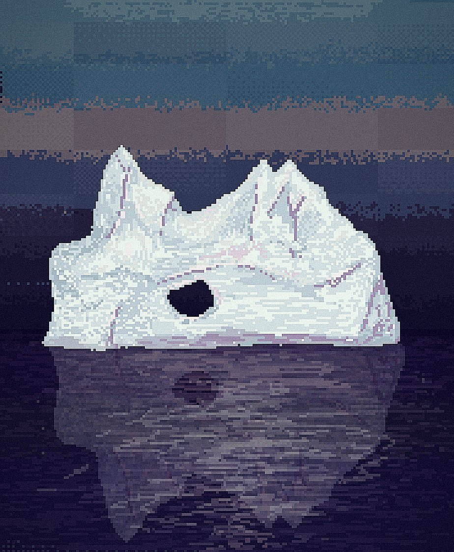 Mavi tonlarında çalışmak istediğim için yaptığım  kutup temalı basit pixelart arkaplan çizimi. 
#pixelartist