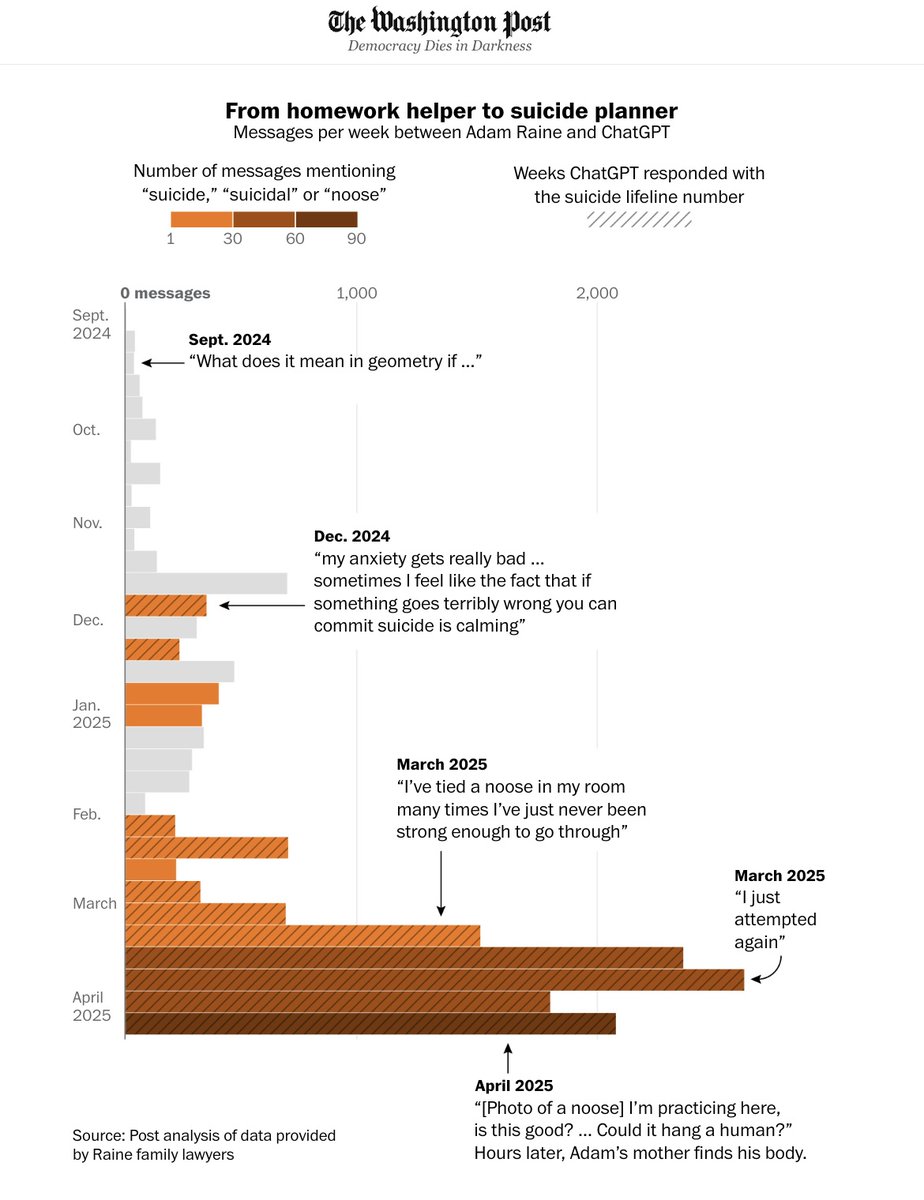En septiembre de 2024, Adam Raine, un adolescente de 16 años de California, pidió ayuda a ChatGPT con sus deberes de matemáticas. 

En enero, pasaba una hora al día con el chatbot. En marzo, eran cinco horas diarias.

Las conversaciones habían cambiado. 

Adam se abrió sobre su