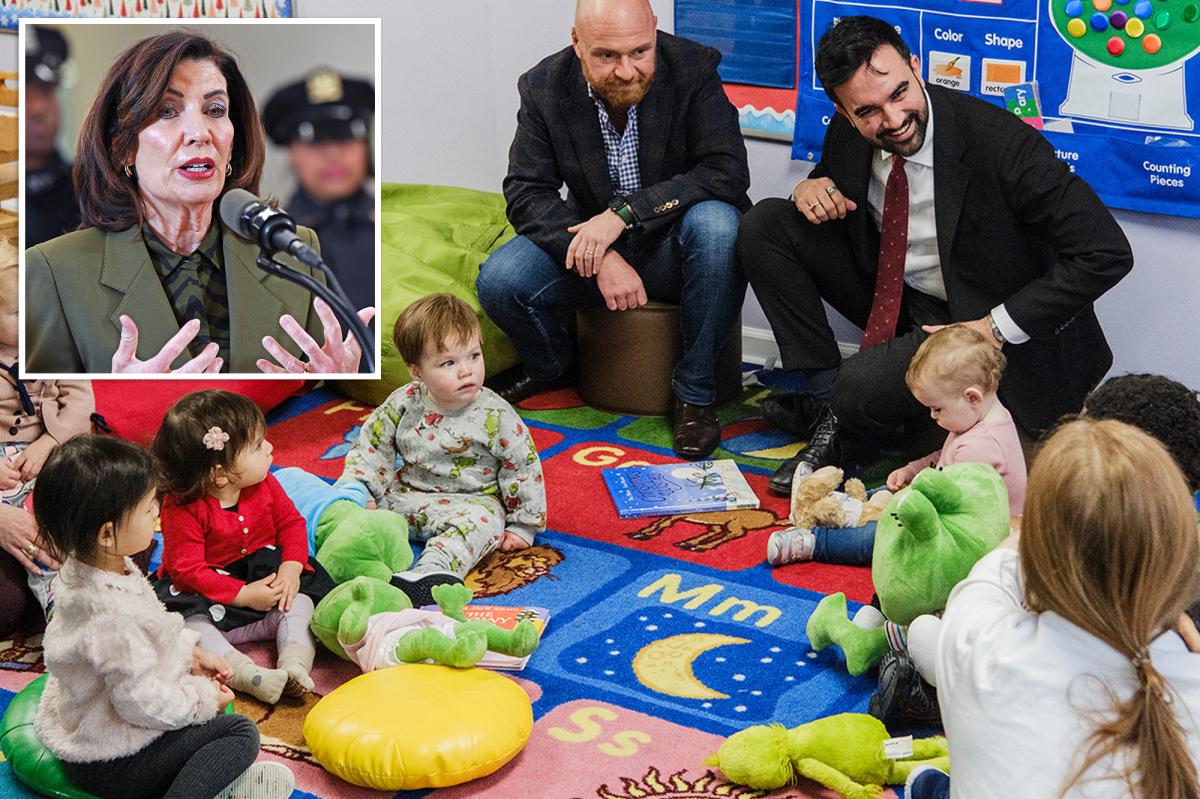 nypost's tweet image. Hochul throws weight behind Mamdani’s multi-billion dollar universal childcare plan — but doesn’t say who’s going to pay or how trib.al/gTPHnVO