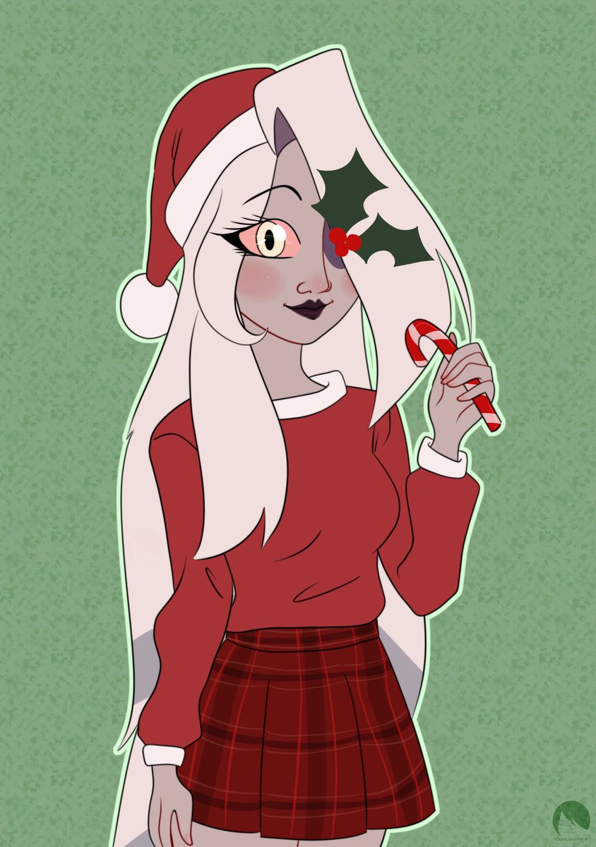 Vaggie. Last year's art, because I'm away for the holidays.
#hazbinhotel #vaggie