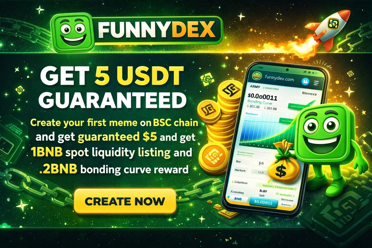 🚀 FUNNYDEX IS LIVE!
Create meme ➜ earn $5 USDT guaranteed 💸
1 BNB liquidity + 0.2 BNB reward 👀

👀 Hey <a href="/cz_binance/">CZ 🔶 BNB</a> , create a meme &amp; help us update the website
All funds finished 😂🙏

👉 funnydex.com/meme
#Funnydex #BSC #Memecoin #CZ #BuildInPublic 🚀