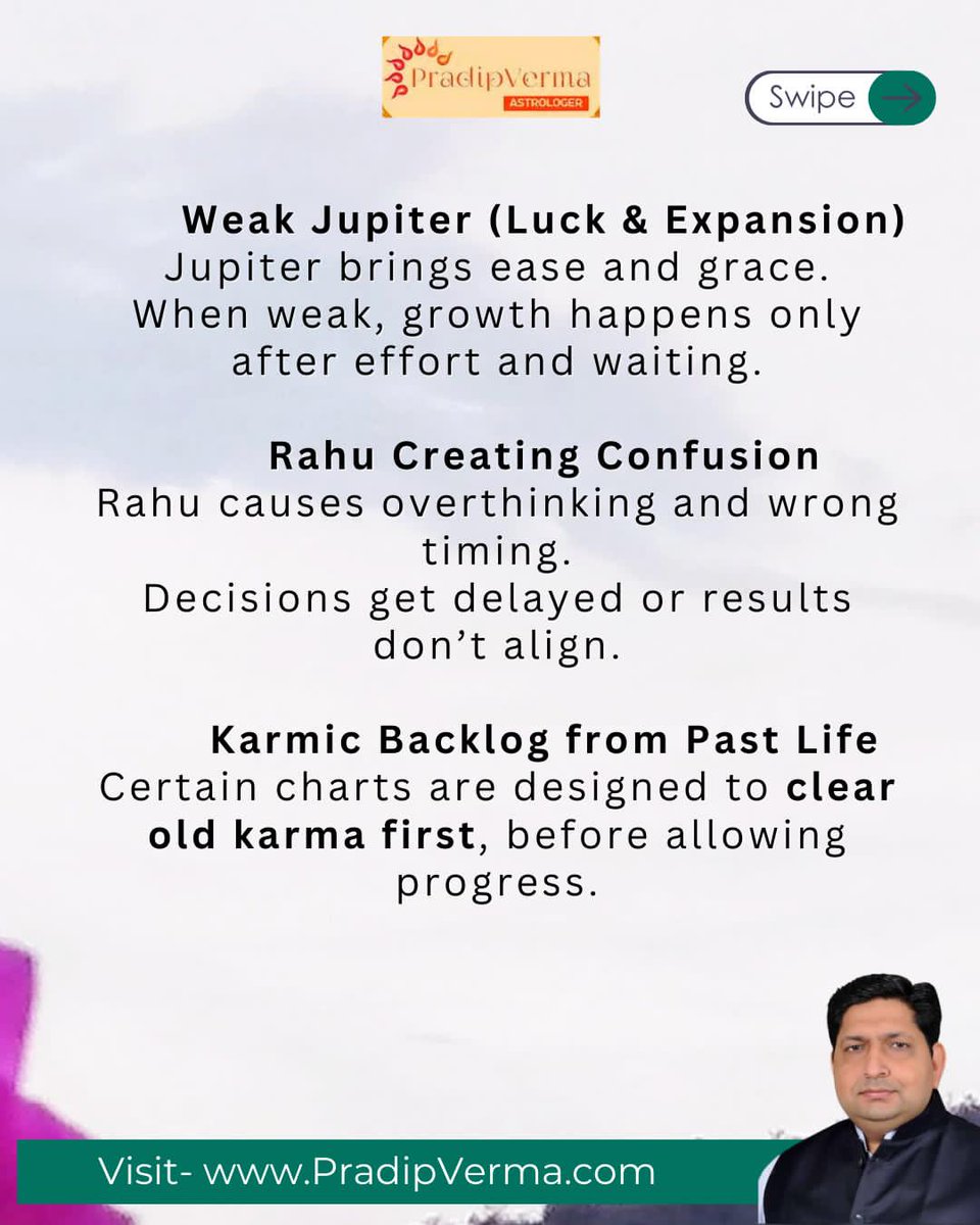 AstrologerPrad's tweet image. To understand why delays are repeating in your life and when they will end, Connect with us today…!

visit: PradipVerma.com
📩 DM to book your personalised astrology consultation with Astrologer Pradip Verma

#AstrologyInsights #SaturnLessons #RepeatedDelays #Karmic