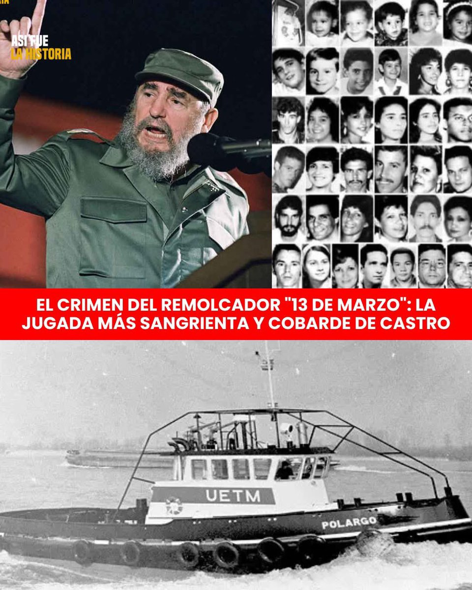 Los crímenes del Castrismo.

En la madrugada del 13 de julio de 1994, 72 personas intentaron escapar del hambre socialista a bordo de un viejo remolcador. No eran militares, eran familias con niños. Sin embargo, el régimen de Fidel Castro no permitió que "el paraíso" fuera