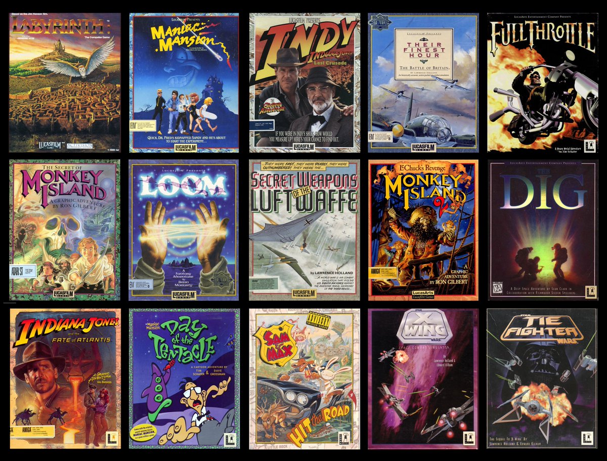 I think sometimes we forget how incredible some game studios were back in the day. Sure, some had 2 or 3 great titles and are always associated with those. But what Lucasfilm Games (later LucasArts) did is truly mind-blowing. The collection below are games from what I consider