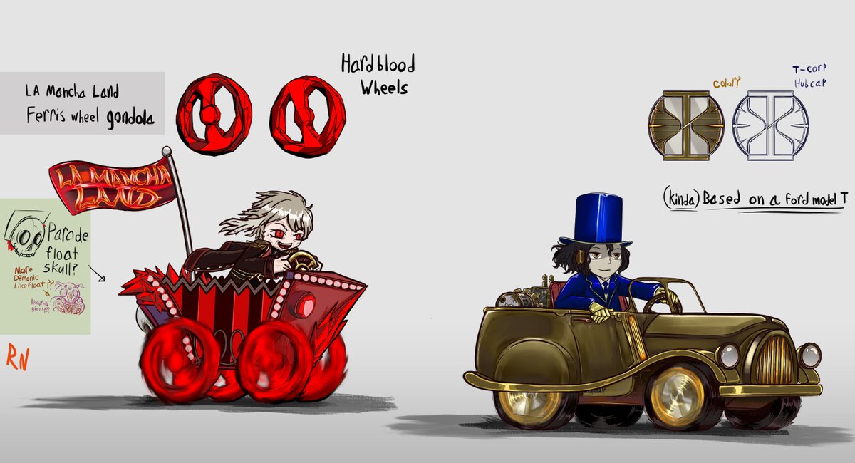 more PM cart designs, this time more concept art than illustration. #LimbusCompany #Limbus_Company