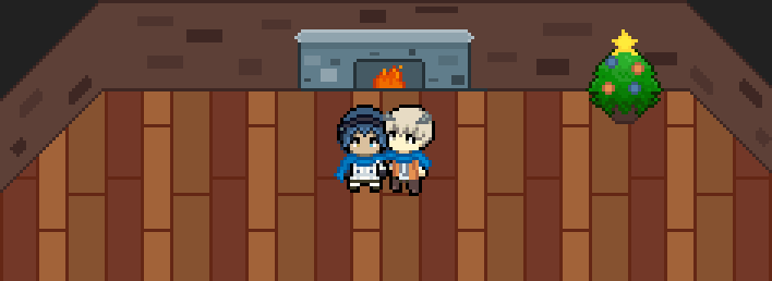 Spiritmatsu's tweet photo. @ughakiraa I was your Secret Santa for the Metaphor ReFantazio Secret Santa 2025~

Enjoy a little pixel art of Will and Strohl snuggling with a scarf to stay warm. https://t.co/GGhh4HczLB