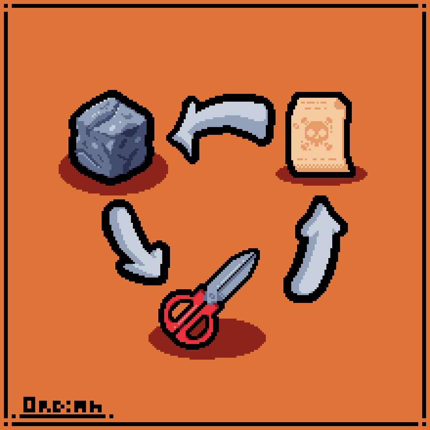 Ordian_o's tweet image. For someone who doesn't know how rock, paper, scissors work ;) 

#pixelart #digitalart