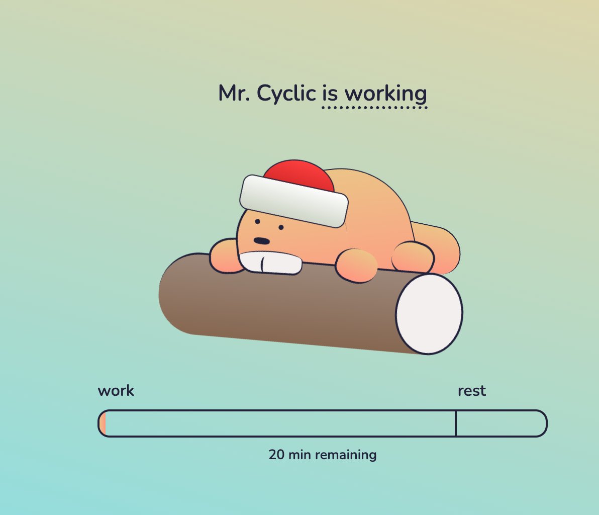 Добрался сделать мистеру Циклику (mr-cyclic.work) новогодний прикид, шапочка пока, уж простите, максимально простенькая, сделаю посимпатичнее, как чуть больше времени получится найти под это дело. Но Новый год - это важно!