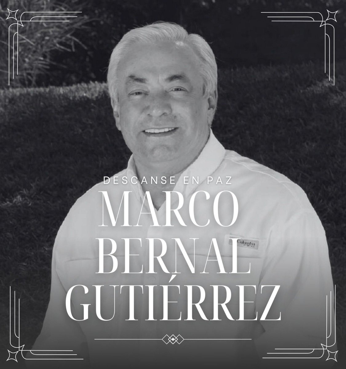 Con profunda tristeza recibí la noticia del fallecimiento de Marco Antonio Bernal Gutiérrez, a quien siempre quise, respeté y admiré profundamente.

Marco Antonio fue un político profesional ejemplar, de convicciones firmes, inteligencia serena y vocación auténtica de servicio.