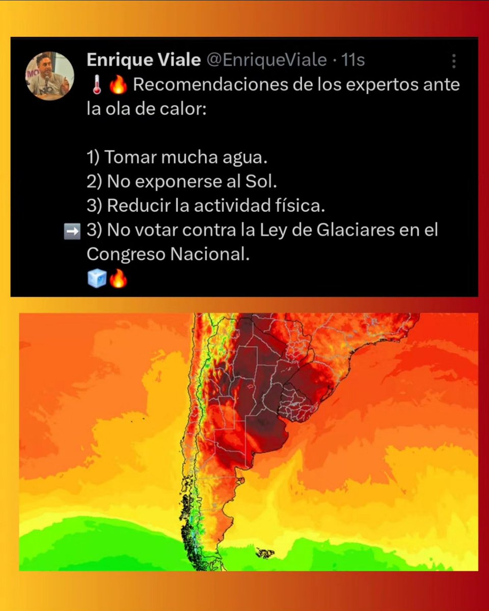 Empiezan las pintorescas notas sobre las olas de calor, graciosas… y ningún medio se anima a plantear qué pasa con la deforestación de nuestro país, con el avance minero sobre Glaciares o con la ampliación de la frontera hidrocarburífera.

Silencian las verdaderas causas.
.
