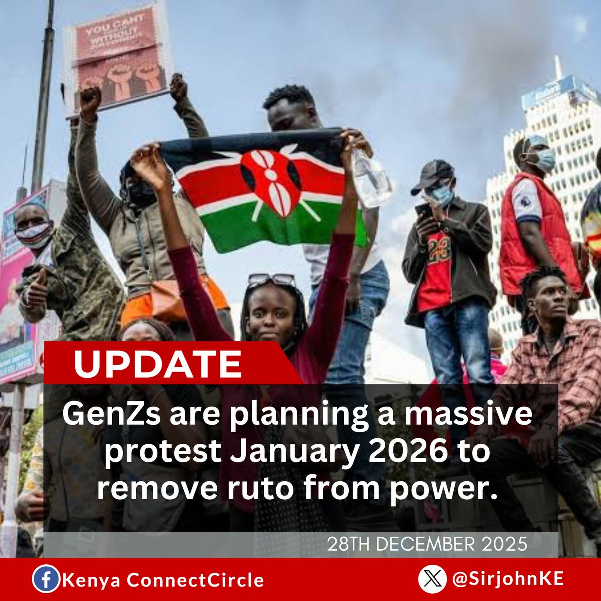 GenZs are planning a massive protest January 2026 to remove ruto from power.
