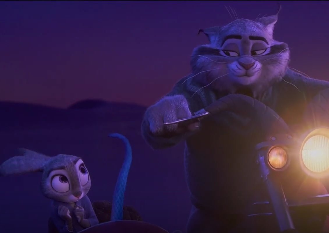 Judy's reaction when Pawbert looks at her