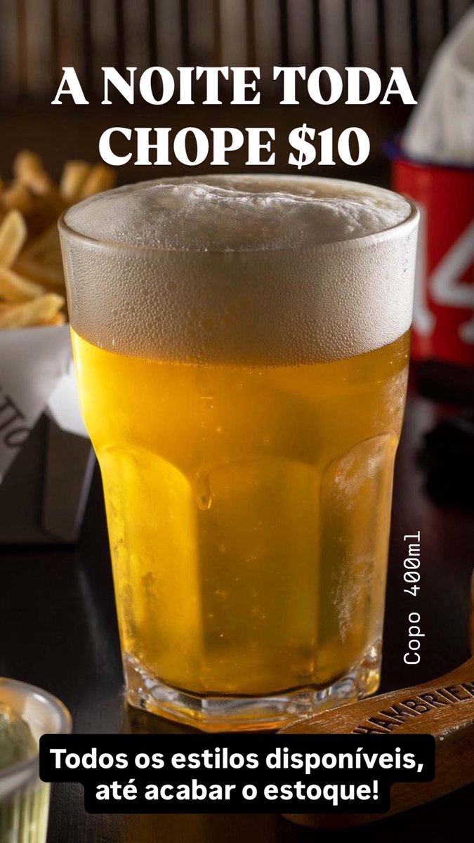 Último dia de serviço do ano, qualquer chope por $10 até acabar o estoque.