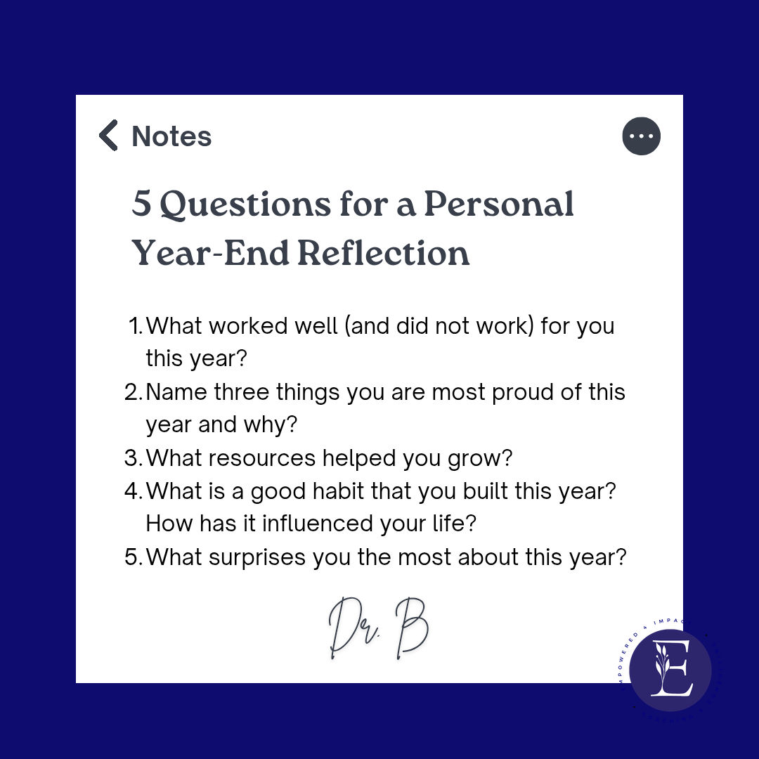 bkdubya1's tweet image. Ready to end the year stronger? 💡 Here are 5 key reflection questions to guide your growth and gratitude. Take a look, pick the one that challenged you most, and reply below: let’s inspire each other as we step into a new year! #ReflectToGrow