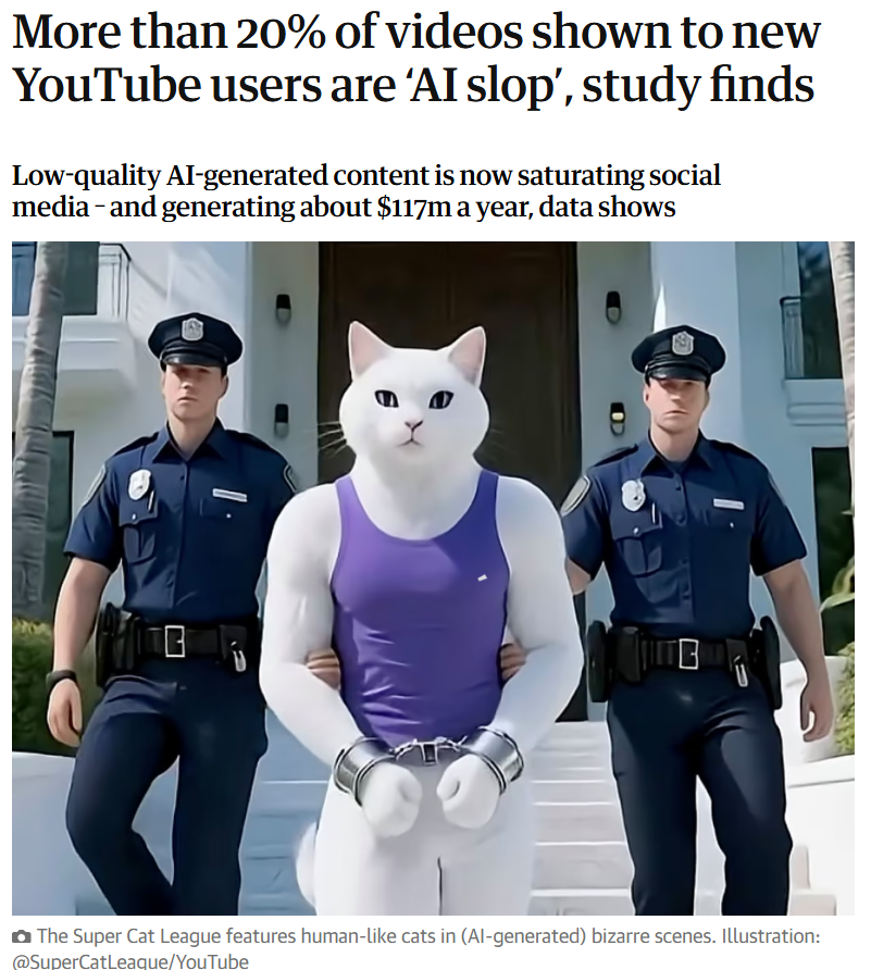 peakminute's tweet photo. I could bet the next year will be even more AI slop shown on every platform... https://t.co/jB862TZ1oZ