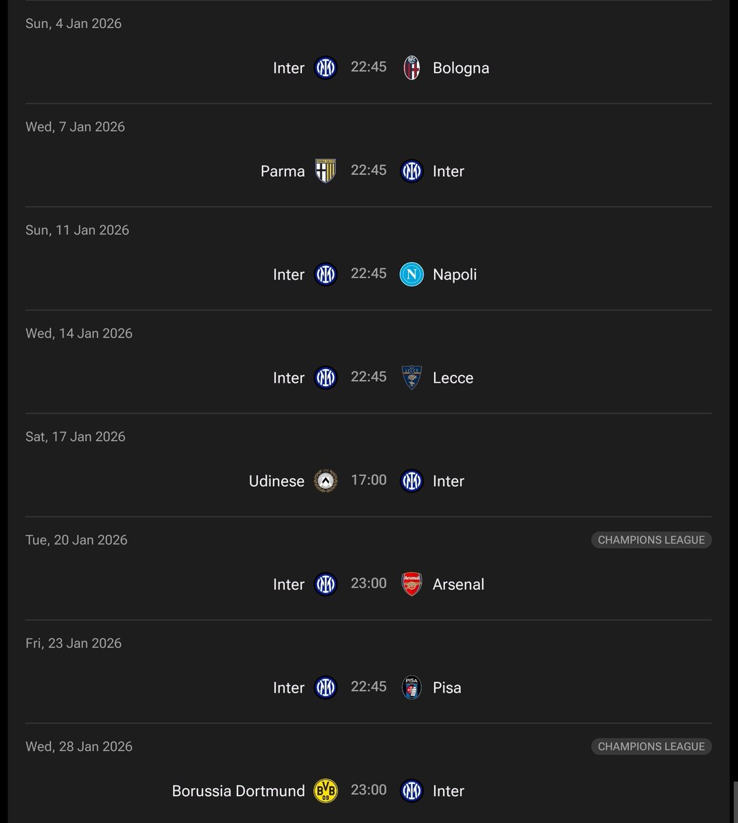 interfc's tweet image. • مواجهات حساسة ومهمة لـ إنتر في يناير المقبل
• يخوض الفريق 8 مباريات خلال 30 يوم
• يواجهة بولونيا و بارما و #نابولي و #ارسنال و بروسيا دورتموند
• بالنسبة لي أعتقد أن ملامح كيفو "المدرب" ستظهر جزء كبير منها خلال شهر يناير المهم والمضغوط بعدد كبير من المباريات