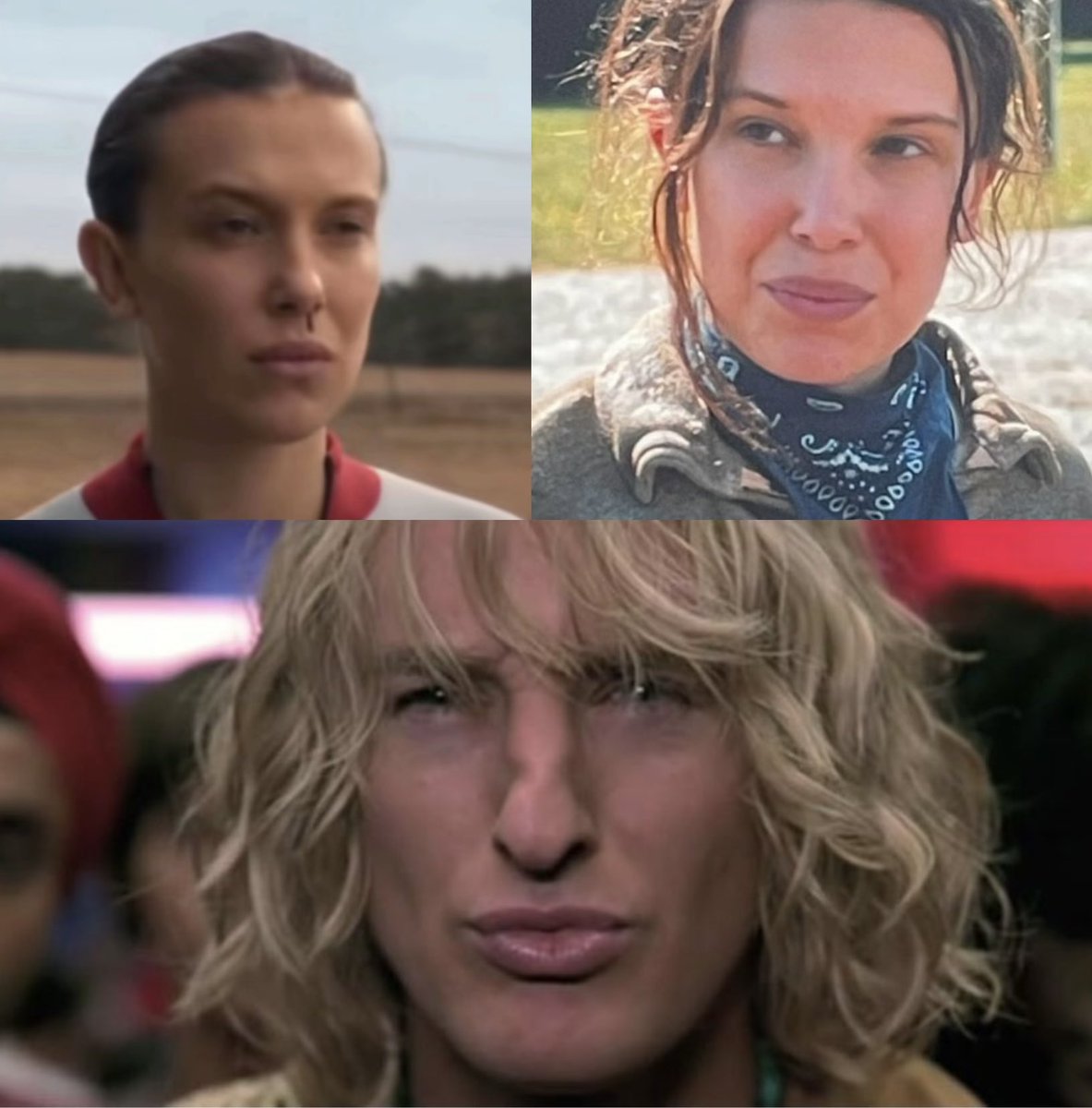 creepydotorg's tweet image. Millie Bobby Brown’s face in ‘Stranger Things’ Season 5.