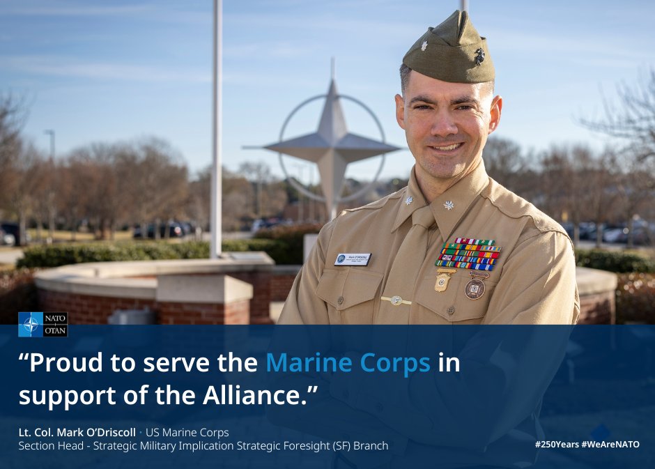 NATO_ACT's tweet photo. Honouring 250 Years of the US Marine Corps!🎊
🌟The marines supporting @NATO_ACT's mission exemplify discipline, resilience and teamwork, strengthening our #collectivedefence every day.

We thank you for your service and unwavering dedication🙏

@USNATO
#WeAreNATO https://t.co/Xpm43X5tSW