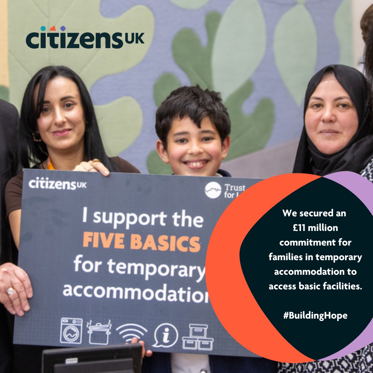 Our campaign for the Five Basics for temporary accommodation has been #BuildingHope, securing an £11 million commitment by the Government in October 2025 to help families access basic facilities. 

Find out more 👇
bit.ly/4p0pAn1
