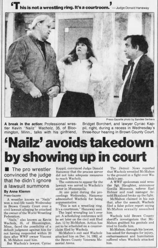 allan_cheapshot's tweet image. Laura Bravetti: “Isn’t it a fact that you have a personal animosity against Vince McMahon?”

Nailz: “No”

LB: “Do you hate Vince McMahon?”

Nailz: “Yes”