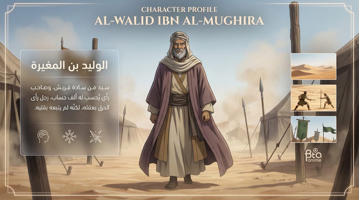 🔥 كشف الشخصيات – Character Reveal 🔥

🗡️ الوليد بن المغيرة | Al-Walid Ibn Al-Mughira

أحد سادة قريش ، وصوتٌ كانت كلمته تُغيّر الموازين
رجل رأى الحق بعقله، لكنه لم يتبعه بقلبه.

استعدّوا ، العدّ التنازلي بدأ.
⏳تبقى 4 أيام فقط