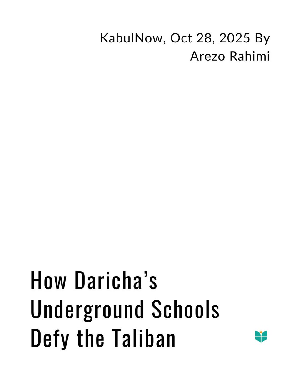 DarichaSchool's tweet photo. Honored to be featured in a recent report by @kabulnow.af

Our Chief Editor, @ArezoRahimi4, shared insights about Daricha School, and the work we do for children and education in Afghanistan and beyond.

Read for more here: https://t.co/L26y4ZspcY https://t.co/QnX3x3gfoA