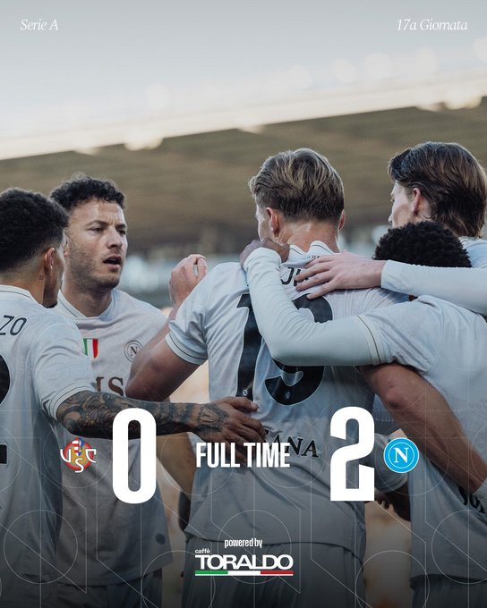 ⏹️ 2025年最終戦を勝利で飾る🙌 #CremoneseNapoli 0-2