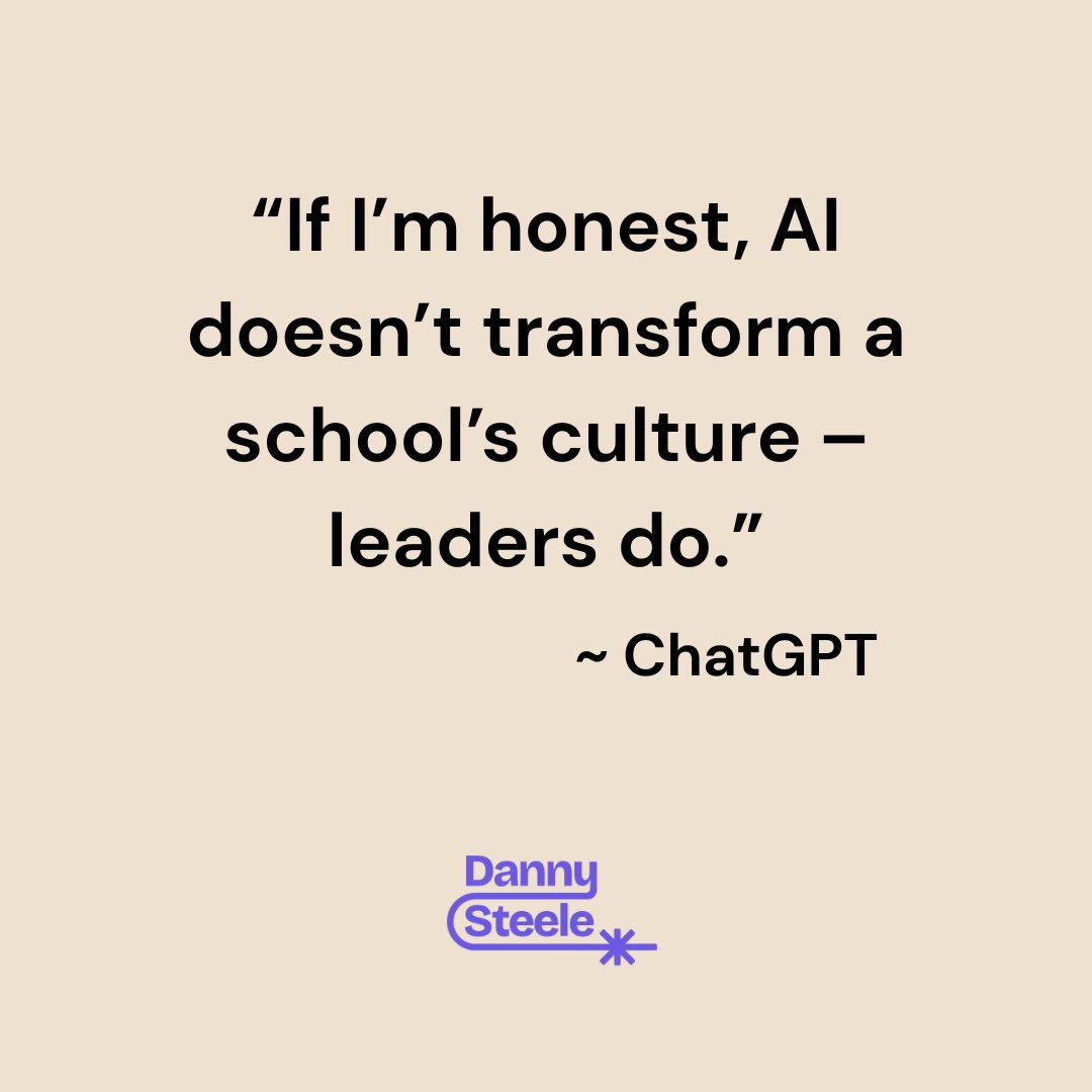 I asked Chat GPT how a principal can use AI to transform a school's culture.  This was the first response I got: