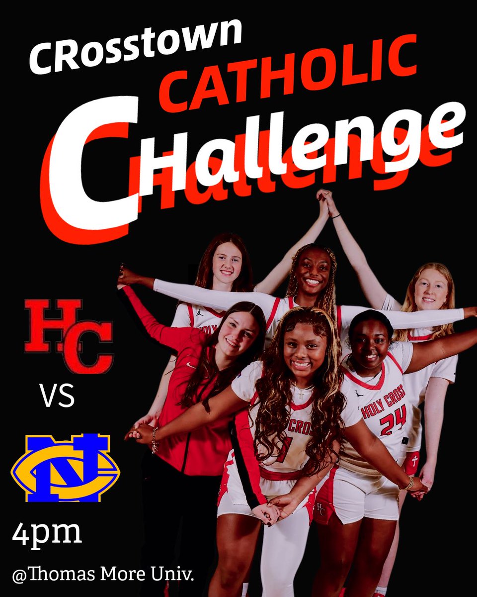 HCGirlsHoops's tweet image. 🚨GAME DAY🚨

🔴Game 10
⚫️Crosstown Catholic Challenge
🔴HC vs NCC
⚫️ Girls Varsity 4pm
🔴@Thomas More Univ.
📻Holy Cross Radio: fan.hudl.com/usa/ky/covingt… 

🎟️CASH at the door 

Let’s Go Indians‼️