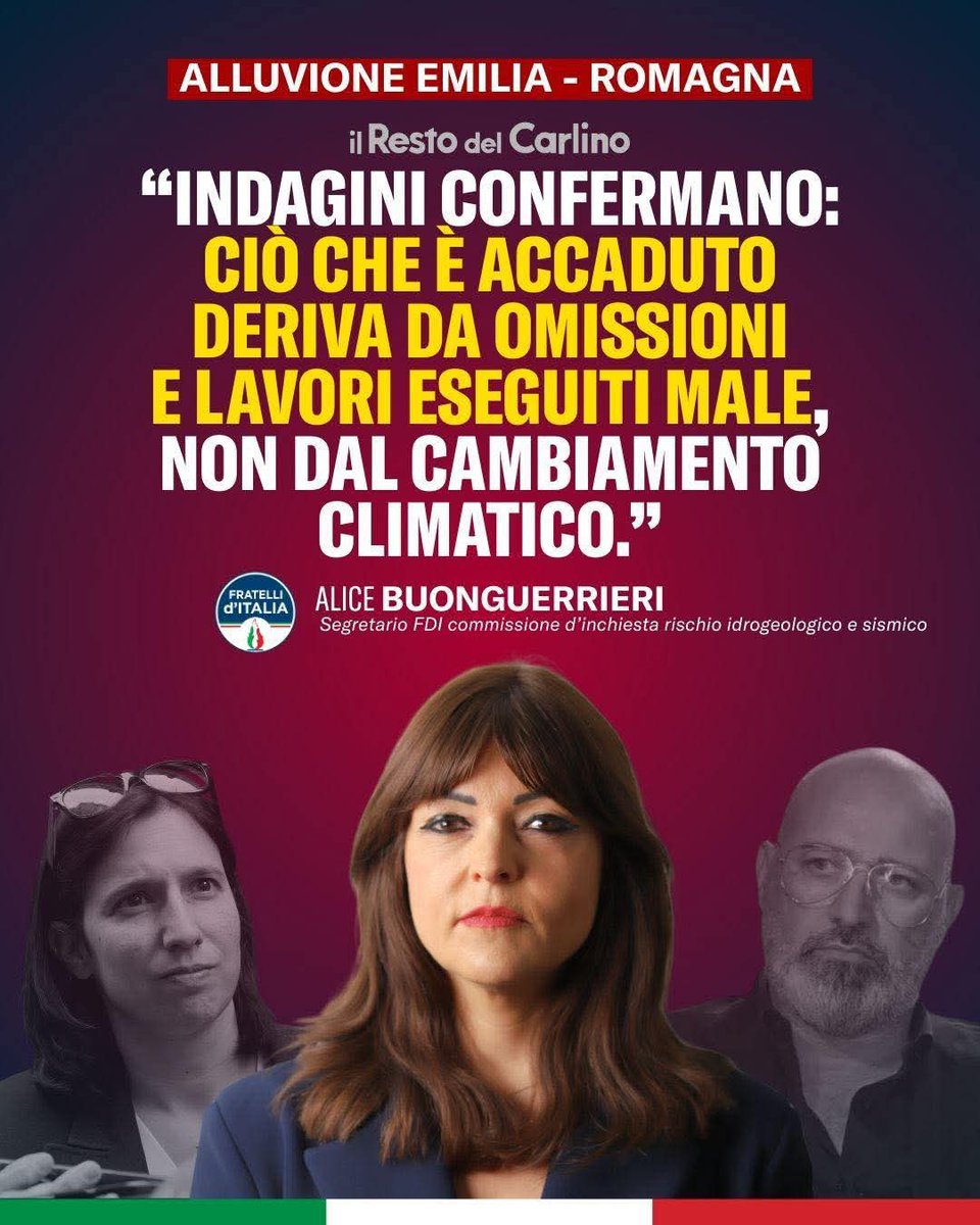 Virna25marzo's tweet image. ALICE BUONGUERRIERI 
"🔴12 avvisi di garanzia, questo l'esito degli accertamenti conclusi dalla Procura di Ravenna.

❌Alla base del disastro che ha colpito i nostri territori ci sono scelte tecniche sbagliate che derivano, a loro volta, da scelte politiche errate di cui dovrà…