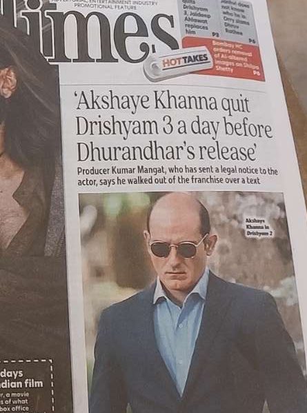 ffspari's tweet image. So Akshaye Khanna had quit Drishyam  one day before Dhurandhar release but people are busy maligning him. The way these PR machinery operates is dirty