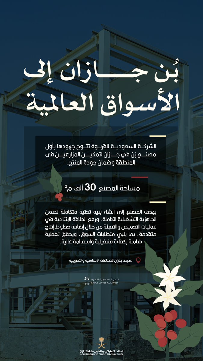 البُن السعودي جذورٌ أصيلة ممتدة إلى أرجاء العالم.
 
#المكتب_الاستراتيجي_لتطوير_جازان